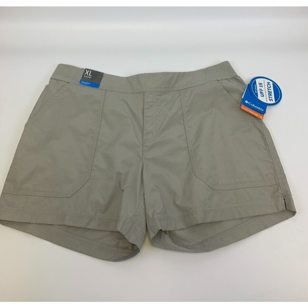 Columbia Walkabout Shorts UPF 15 Pull On Womens XL Taupe Beige - NWT
